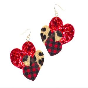 New leather heart Earrings